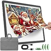 TOHETO Rechargeable A3 Light Pad with Carry Bag for Diamond Painting, Ultra Bright Tracing Light Box for Drawing, Wireless Li