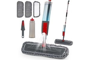 Spray Mop,450ml Spray Mops for Floor Cleaning,Sturdy Spray Mop,Thick Mops for Floors,Microfiber Dry/Wet Floor Mop with 3 Reus