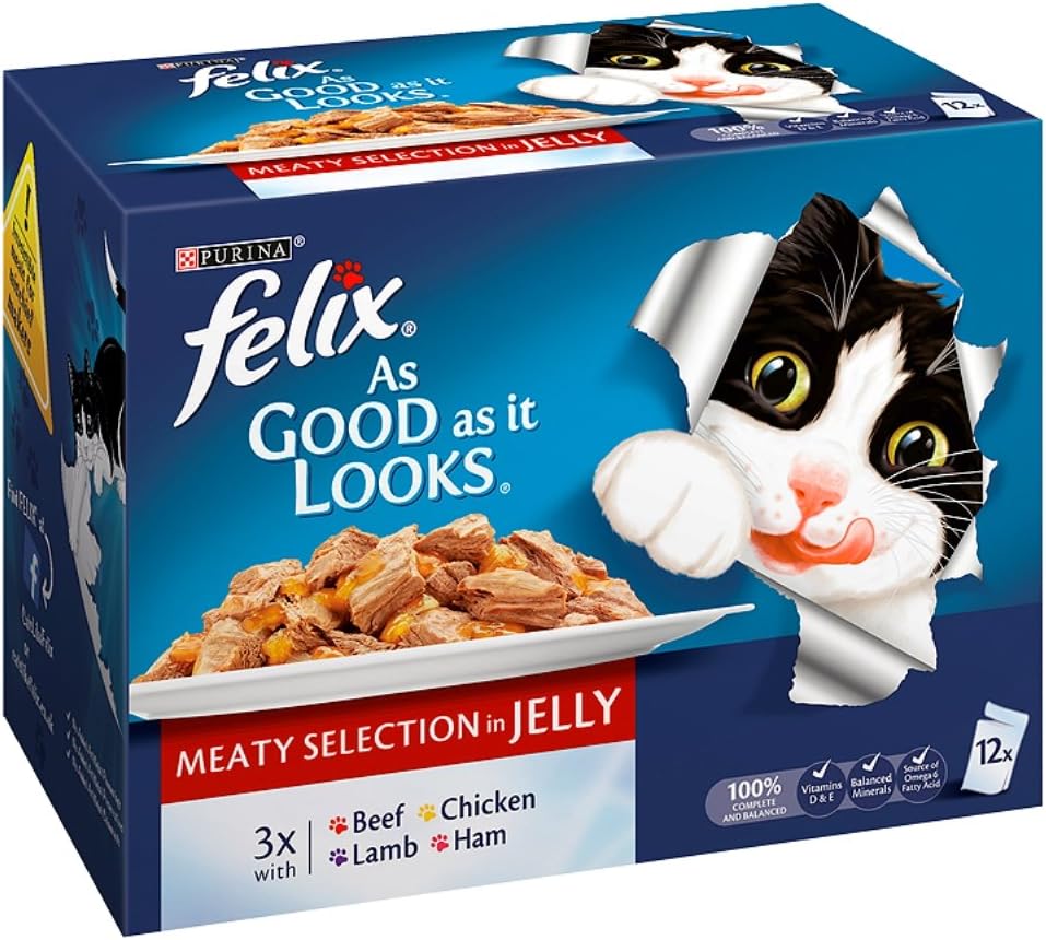 Felix As Good as it Looks Senior Meaty Selection in Jelly, 12 each, GR, 12 count (Pack of 1)