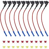 Recoil FT3-10 10 Pack 12V Car Add-a-Circuit Fuse Tap Adapter ACN Blade Low Profile Mini Fuse with 10pcs 10A and 20A Fuses