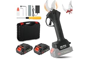 WBLLG Electric Pruning Shears, 30mm(1.2 inch) Cutting Diameter, Battery Powered Professional Cordless Brushless Pruning for Tree Branch, SK5 Blades，2 Pack Lithium-ion Battery