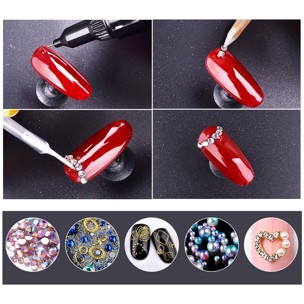Taykoo Nail Glue For False Nail Tips Clear Point Drill Gel With Needle Manicure Decoration Adhesive, Acrylic Rhinestones Nail Glue, Professional Nail Glue : Beauty
