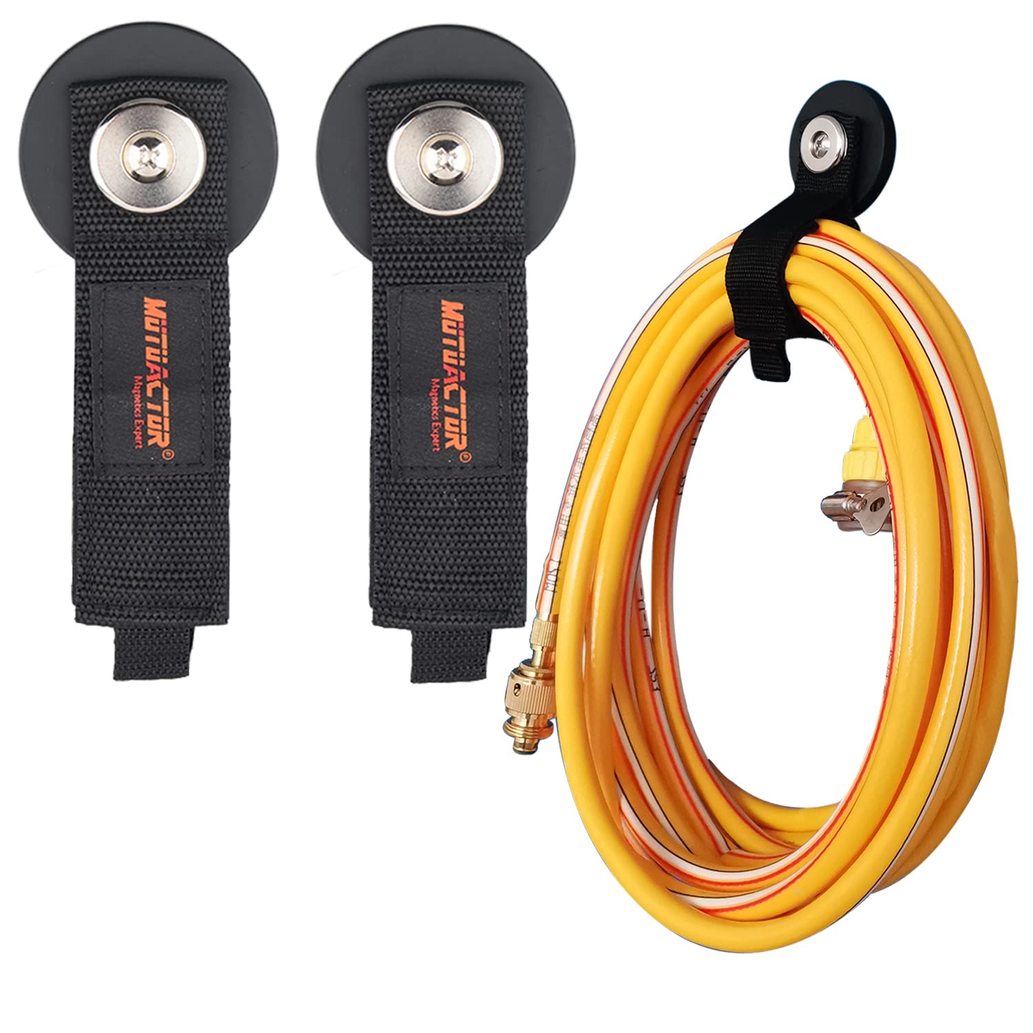 MUTUACTOR 2packs Magnetic Hooks Heavy Duty,Strong Magnet Garage Hook Large Capability for Hanging Cables Rubber Coating Mounting Magnet Storage Hooks for Garden Hoses Ropes Cordless Drills Tools Box — image 1