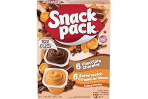 Snack Pack Pudding, Chocolate and Butterscotch, 12 count (Pack of 6 )