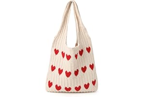 Gaudiwel Knitted Shoulder Tote Bag Large Crochet Beach Bag Hobo Bag Aesthetic Tote Handbags for Women