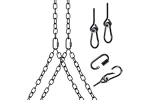 Barn-Shed-Play Heavy Duty 700 Lb Porch Swing Black Hanging Chain Kit (8 Foot Ceiling)