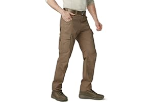 CQR Men's Ripstop Work Pants, Water Resistant Tactical Pants, Outdoor Utility Operator EDC Straight/Cargo Pants