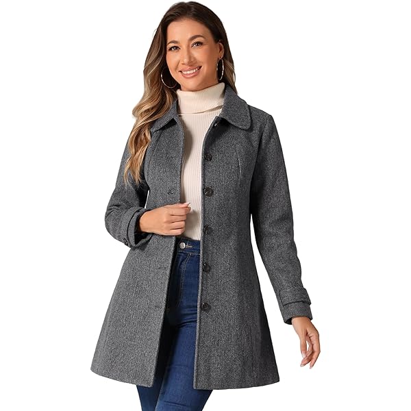 Amazon.com: Allegra K Women's Zipper Coats Stand Collar Long
