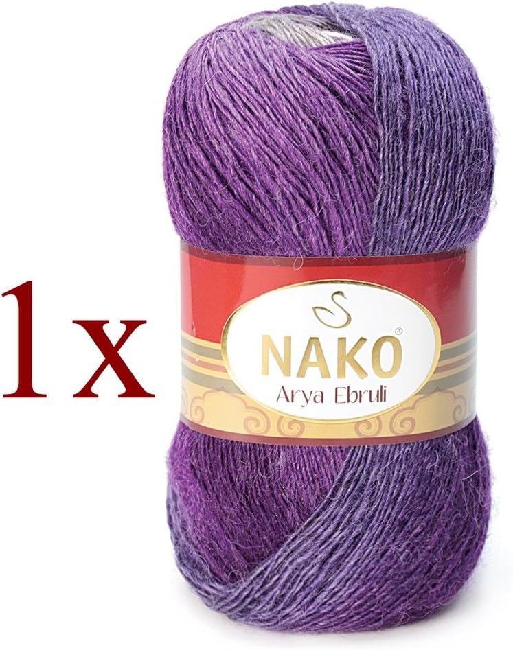 Nako Arya Ebruli Yarn 86403 (1 pack) purple mix