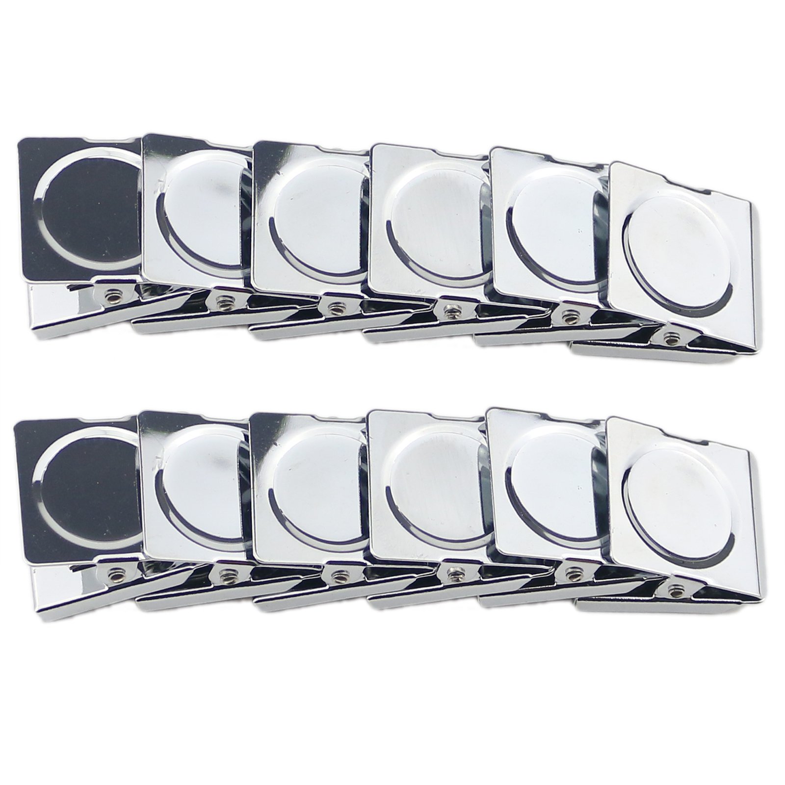 Ogrmar Metal Clip 1.5"-12 Pack Refrigerator Whiteboard Wall Magnetic Memo Metal Clip (1.5")