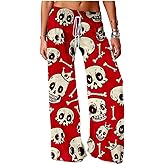 SIAOMA Women's Skull Printing Pants Plus Size Active Yoga Pants Loose Trousers