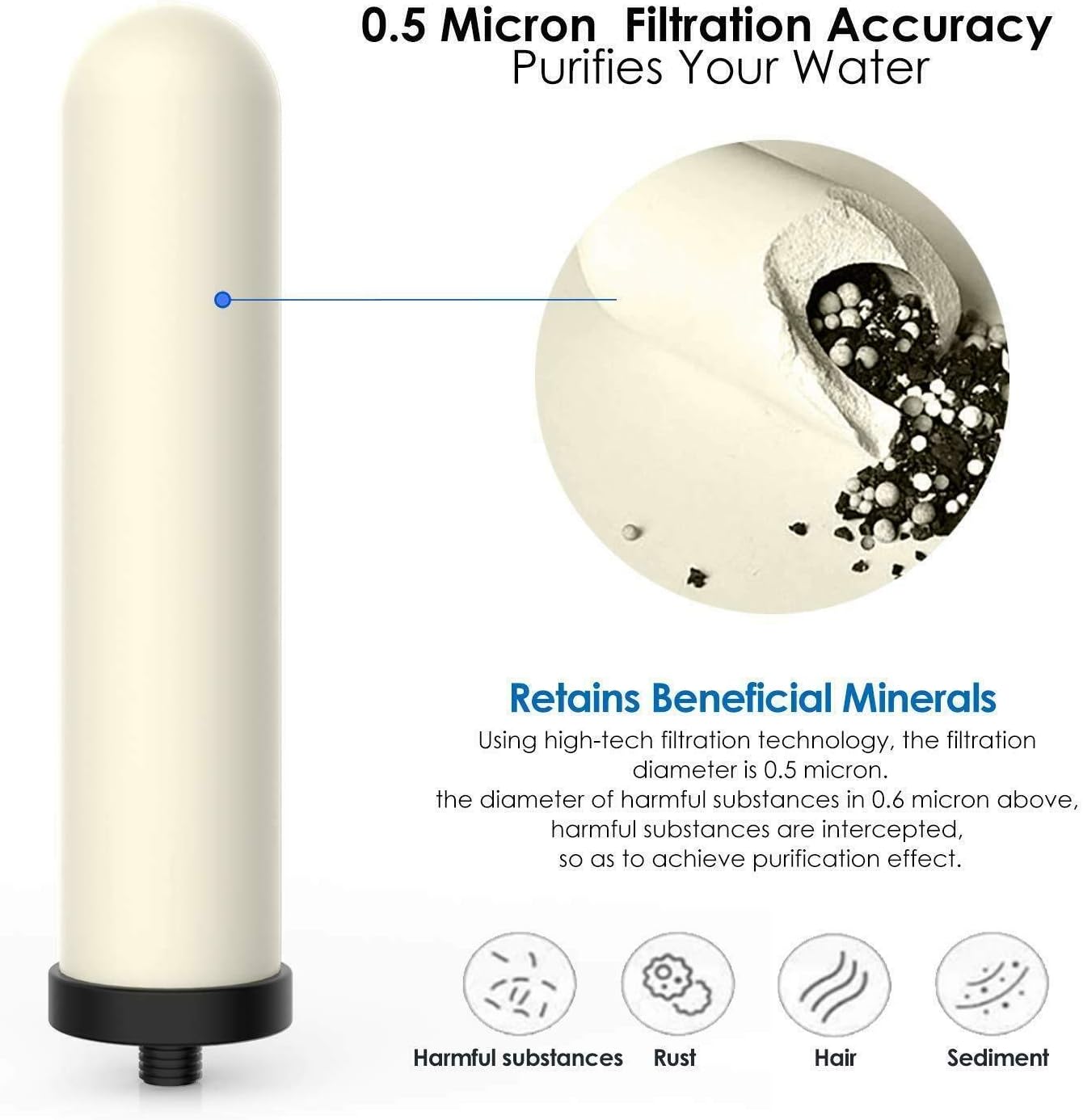 SimPure 3 Stage Dual Countertop Water Filter with Carbon Block and Ceramic Cartridge, Water Purifier Filtration System Removes 99.99% Harmful Contaminants for Healthier Water, 304 Stainless Steel: Home & Kitchen