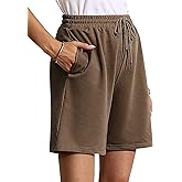 Quenteen Women's Sweat Shorts Bermuda Long Shorts Athletic Casual Loose Shorts (Available in Plus Size)