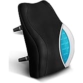 TRAVEL EASE Ergonomic Lumbar Support Cushion, Gel and Memory Foam Back Support Cushion for Office Chairs with Skin-Friendly C