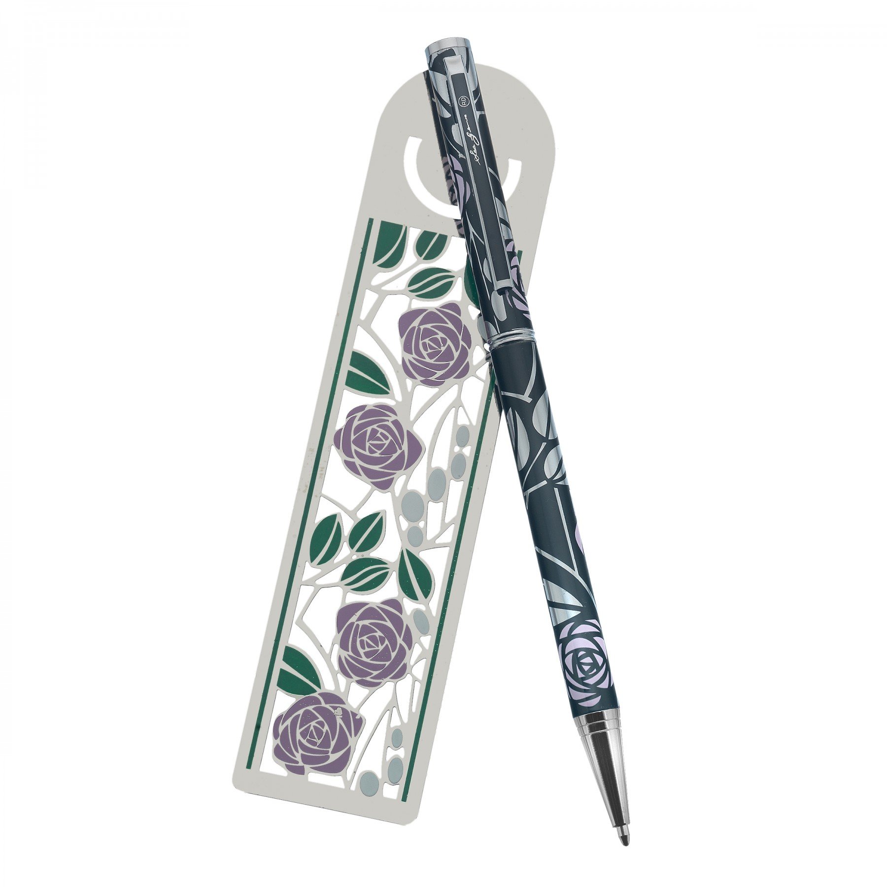 Mackintosh Pink Roses Ballpoint Pen and Bookmark Set in Presentation Box