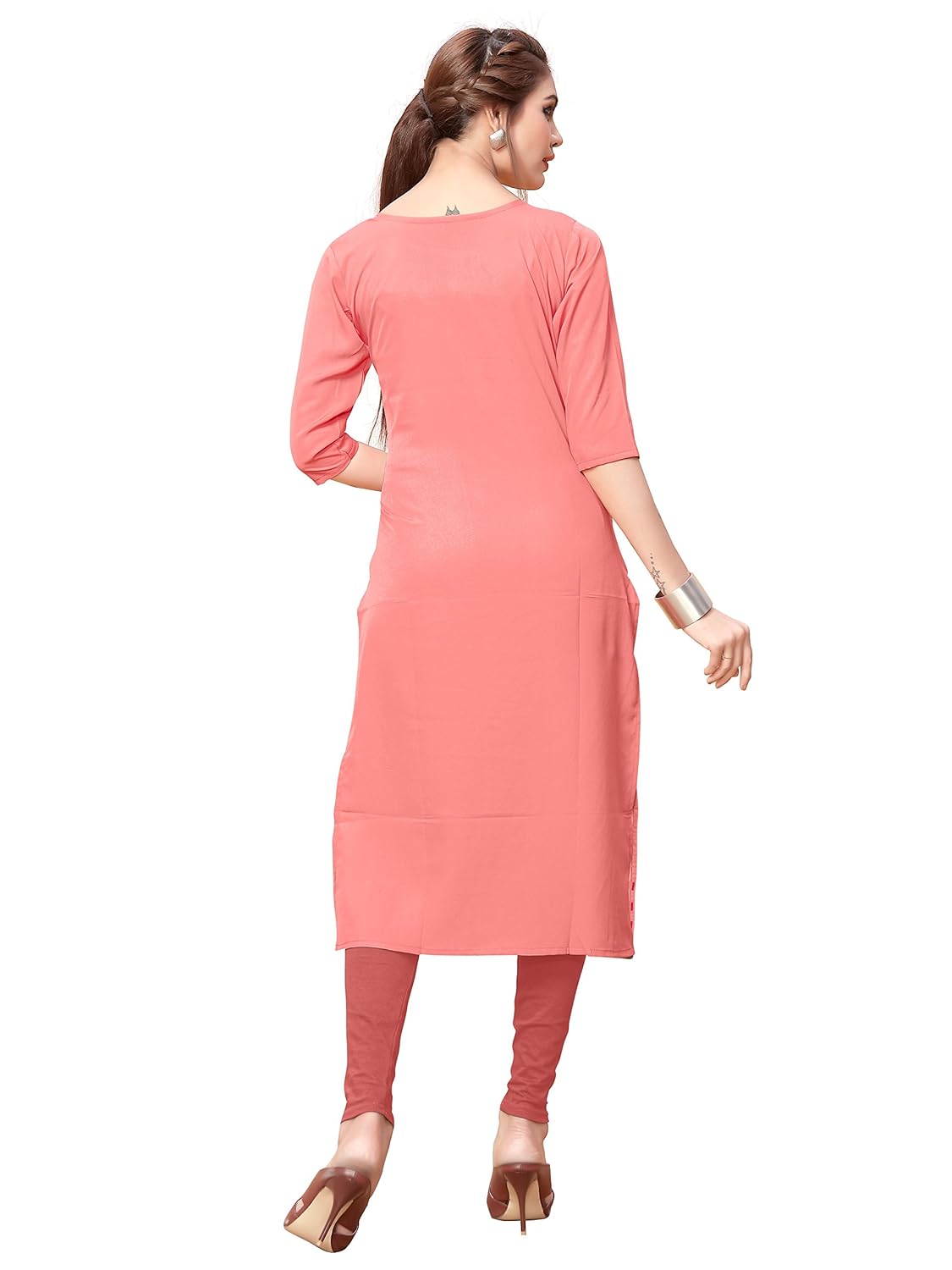 new ethnic 4 you woman's printed straight cut crepe kurti_efk098