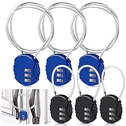 6 Pieces Cable Locks Combination Locks Cable