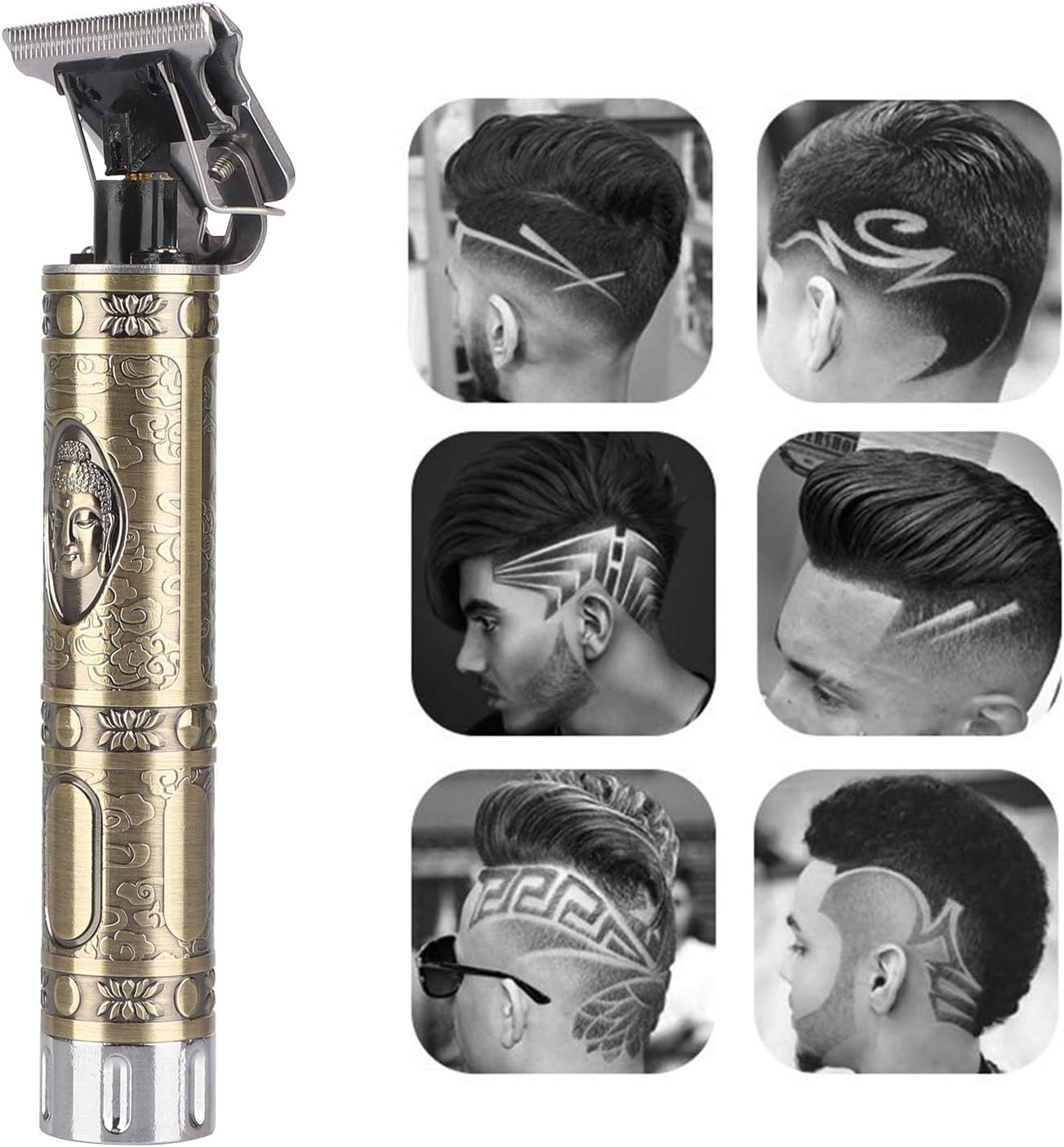 Electric Trimmer, LIDIWEE Rechargeable Cordless Close Cutting 0mm Baldheaded Hair Clippers T-Blade Trimmer for Men Beard Shaver Barbershop