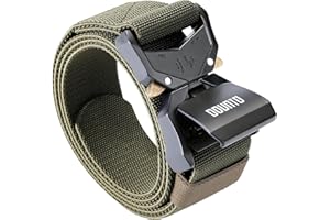 DOUNTO Quick Release Tactical Belt, Military Gun Belt Stretch Nylon Web Work Belt for Hiking Hunting Sports