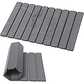 Linidcoud Foldable Stone Bath Mat, Non Slip Large Diatomaceous Shower Mat, Super Absorbent Quick Drying Stone Mat for Bathroom Kitchen Floor Counter Sink,Easy to Clean &amp; Store (24" x 16" Dark Gray)