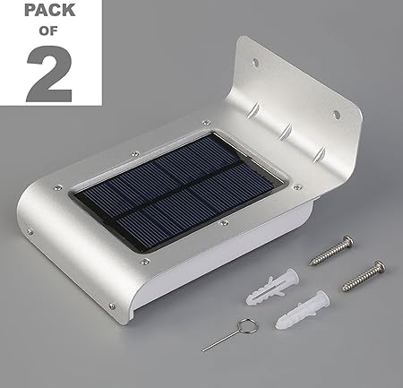 Bulfyss Solar Powered 16 LED Outdoor Waterproof, Motion Sensor Light For Pathways, Garden, Yard (Pack Of 2)