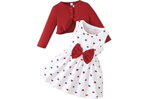 Rosibel Toddler Baby Girls Dress and Cotton Cardigan Set for 6M-3T Spring Autumn Clothes Outfits