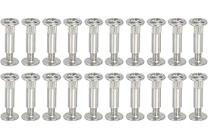 PATIKIL Binding Screw Posts, 20 Set Screw Posts Fit for 3/16"(5mm) Hole Dia Female M5 x 16mm Carbon Steel Binding Bolts Nut for Leather Scrapbook DIY