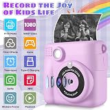 YKSLEMON Instant Print Camera for Kids 1080P 32G Card 3 Rolls Paper view 2