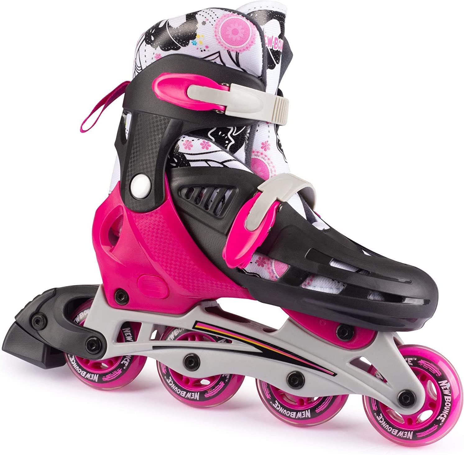 Photo 1 of New-Bounce Inline Skates for Girls and Boys - Outdoor Adjustable Roller Skates for Boys Ages 8-12 for Beginners & Advanced Great for Kids & Teens | Pink