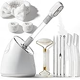 Pjordo Facial Steamer Spa Kit, Nano Ionic Face Steamer for Deep Cleaning Unclogs Pores, Warm Mist Humidifier Steamer for Face Home Sauna SPA, Self Care Valentines Day Gifts for Women