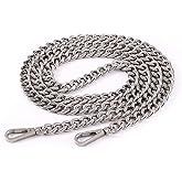 Xiazw 47'' Light Metal Crossbody Purse Chain Straps Replacement for Bag Handbag (Silver)