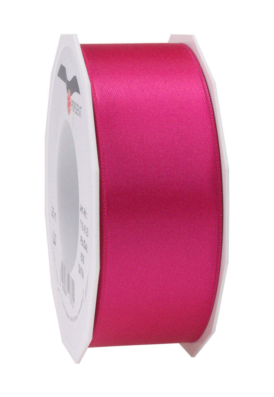 PRÄSENT - Satin Ribbon Magenta 40 mm width, 25 m length