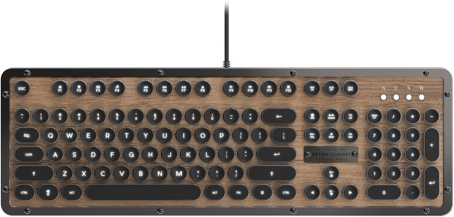 Azio Retro Classic USB (Elwood) Vintage Backlit Mechanical Keyboard