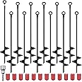 Chumia 12 Pcs 18 Inch Ground Anchor Spiral Blade Heavy Duty Earth Anchors Swing Set Metal Shed Kit for Garden Securing Trees Tents Trampoline Canopies Shelters (Black)