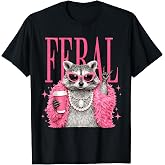 Pink Feral Raccoon Funny Girl Women Kid T-Shirt