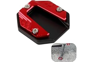 YENOVO Universal Motorcycle Kickstand Pad & Extension Plate, Aluminium Alloy Side Stand Anti-Sink Enlarged Base Support Stabilizer for Parking, Accommodate the Majority of Motorcycle (Red)