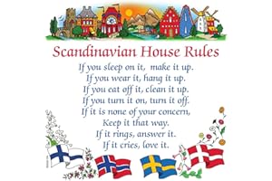 Essence of Europe Gifts Swedish Gift Wall Tile: Scandinavian House Rules