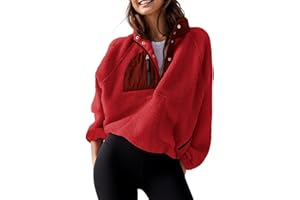 AMEBELLE Women’s Lightweight Fleece Pullover Jacket Cropped Fall Winter Fuzzy Sherpa Jacket Sweatshirt Coat with Pockets