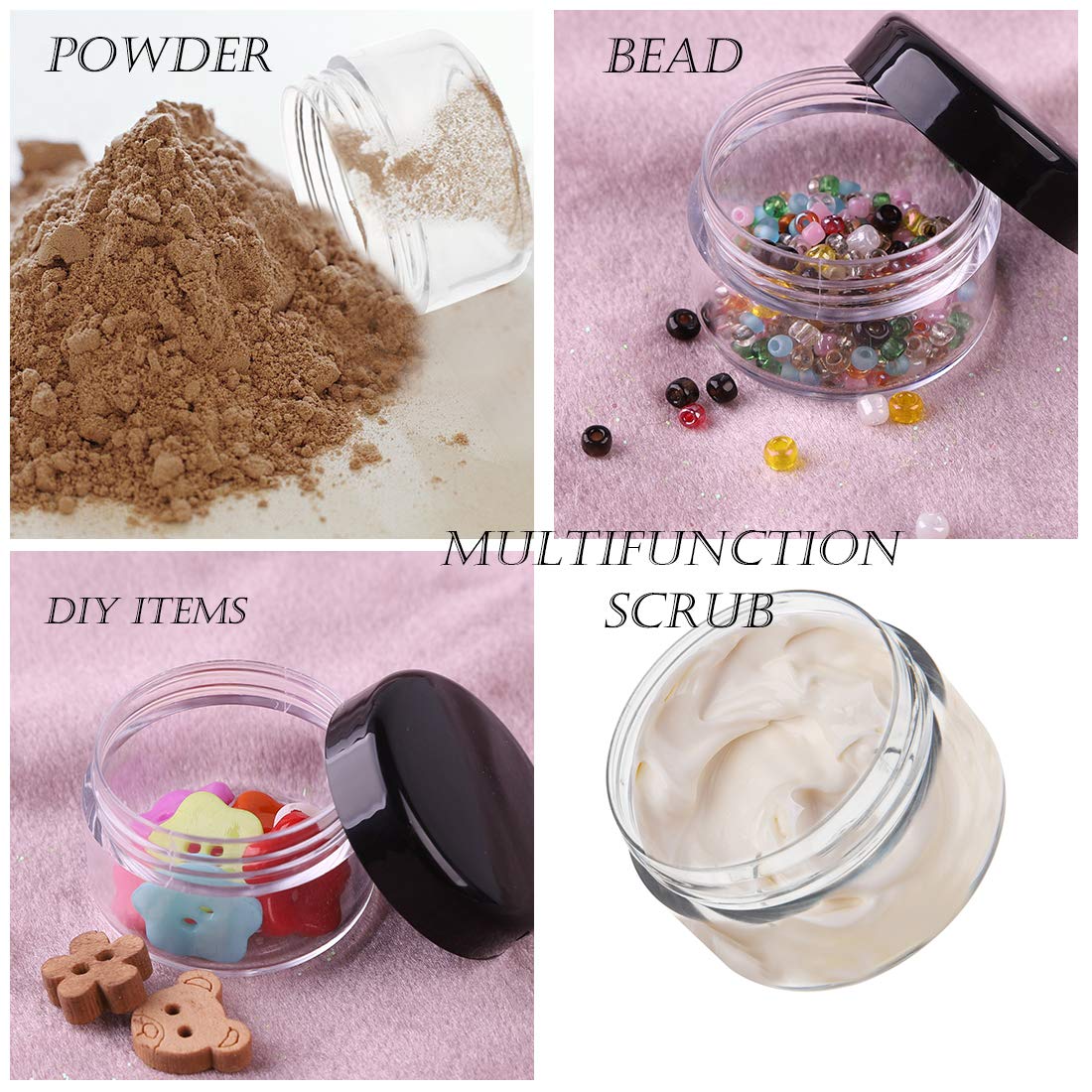 5 Gram Cosmetic Containers 50pcs Sample Jars Tiny Makeup Sample Containers with lids : Beauty