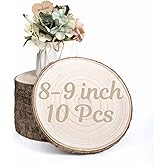 10 Pack Wood Centerpieces for Tables Natural Round Wood Slices for Rustic Wedding Decor and Table Decorations Unfinished Wooden Rounds (8–9 inch)