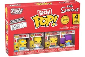 Funko Pop! Bitty: Simpsons - Maggie Simpson, Homer Simpson, Barney Gumble, and A Surprise Mystery Mini Figure - 0.9 Inch (2.2 Cm) - The Simpsons Collectable - Stackable Display Shelf Included