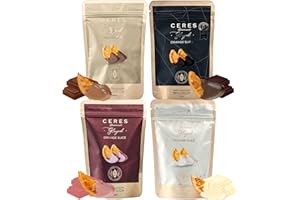 CERES GOURMET Chocolate Covered Orange Slices Variety Pack 4 Pcs (Each:2.89 Oz), Exquisite Chocolate-Covered Fruit Gift Box - Perfect Blend of Sweetness and Indulgence for Chocolate Lovers: Dark, Milky, White, Ruby