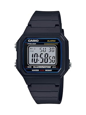 Casio W217H Series | Men’s Digital Watch | Blue/Blue | 50M WR | 1/100 Second Stopwatch | LED Backlight | 100 SEC Chronograph | Daily Alarm | Hourly Time Signal | 7 Year Battery