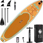 DAMA 9'6"/10'6"/11' Inflatable Stand Up Paddle Board, Yoga Board, Camera Seat, Floating Paddle, Hand Pump, Board Carrier, Waterproof Bag, Drop Stitch, Traveling Board for Surfing