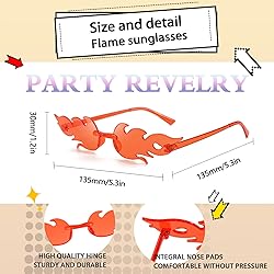 Pibupibu 12 Pack Fire Flame Sunglasses Bulk Rimless