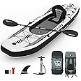 TIGERXBANG 10.2'x35''x8'' Inflatable Kayak with Detachable Seat, SUP-Kayak Set Includes Hand Pump/Aluminum Oar/Backpack, Boat for Adults/Kids | for Fishing, Touring