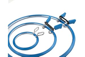 Nurge Premium Quality, Metal Spring Tension Embroidery Hoops, Cross Stich Hoop, Darning Hoops, Embroidery Tension Shed (Blue, Siz Mix)