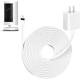 ALERTCAM 25ft Weatherproof Power Adapter for 𝐑𝐢𝐧𝐠 Spotlight Cam Plus/Pro (Battery) and Outdoor Cam Plus (Battery), Flat USB-C Power Cord for Continuous Power Supply to Security Camera, White