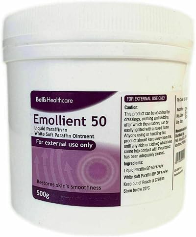 Emollient 50 Paraffin Ointment 250g for Dry Skin Moisturising by Bells