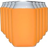 TahoeBay Blank Beer Can Cooler Sleeves (12-Pack) Bulk Sublimation Blanks for Vinyl Plain Soft Foam Can Sleeves Coolers for Soda Cans & Bottles Black, White, Assorted Solid Color (Orange)